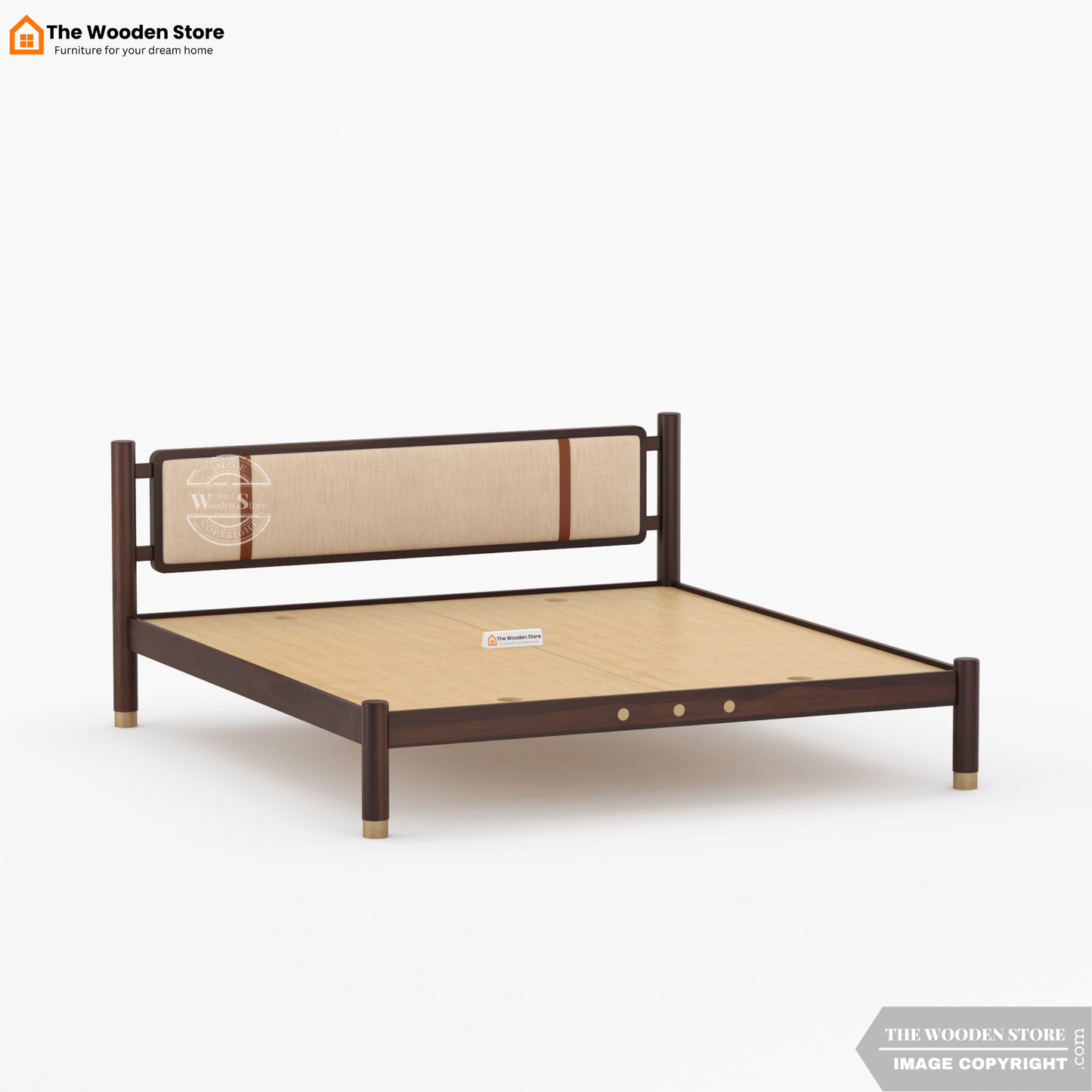 Ardin Bed without Storage (King Size, Walnut Finish)