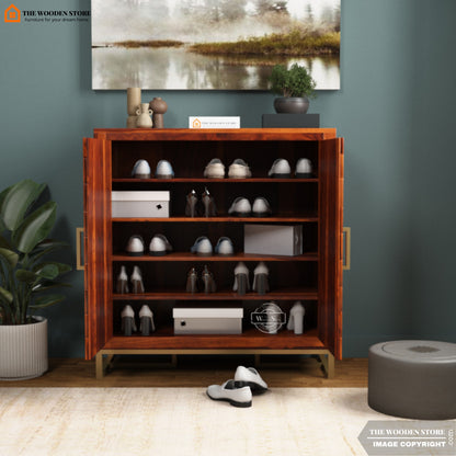 Gaze Shoe Rack (Honey Finish)