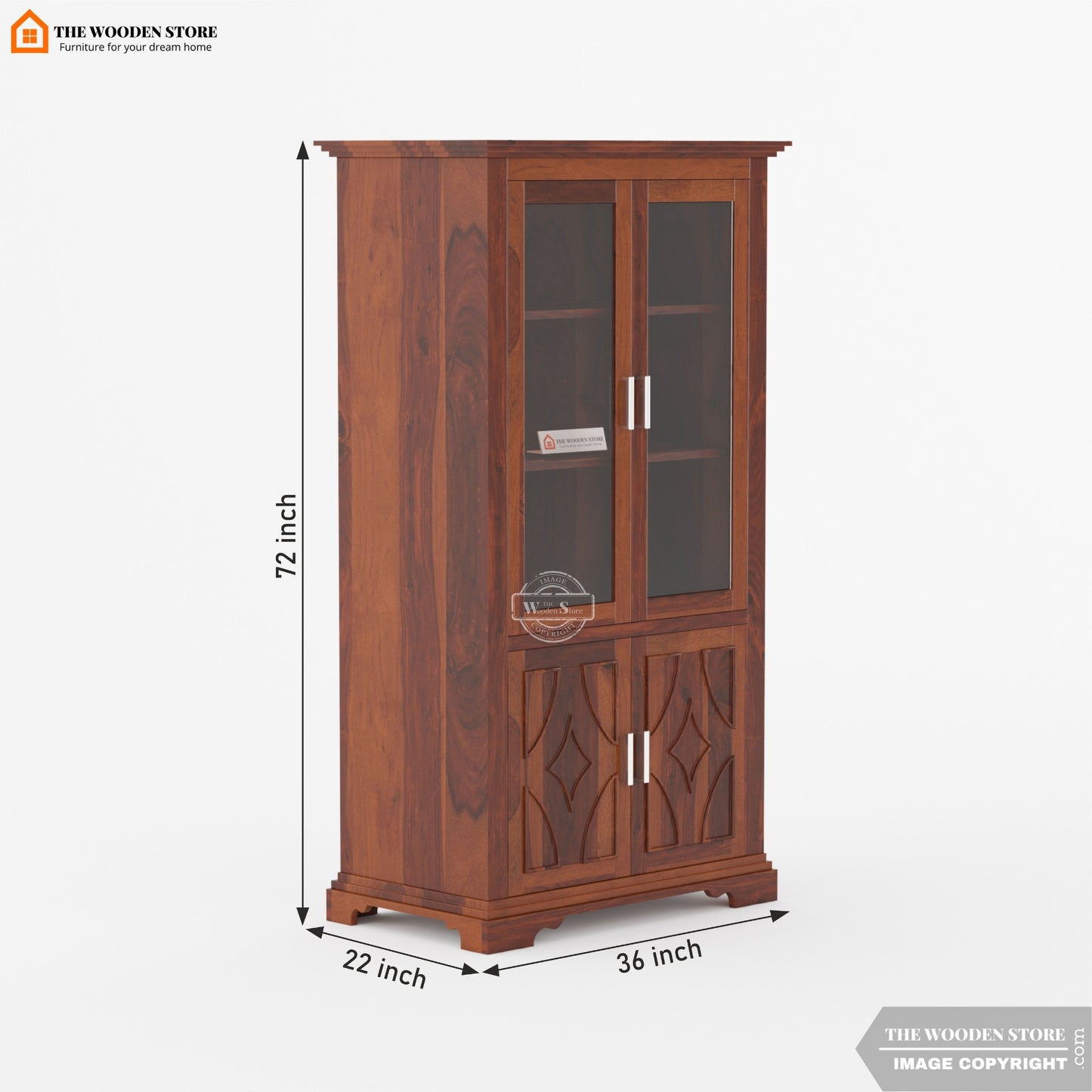 Matrix Double Door Crockery Unit (Walnut Finish)