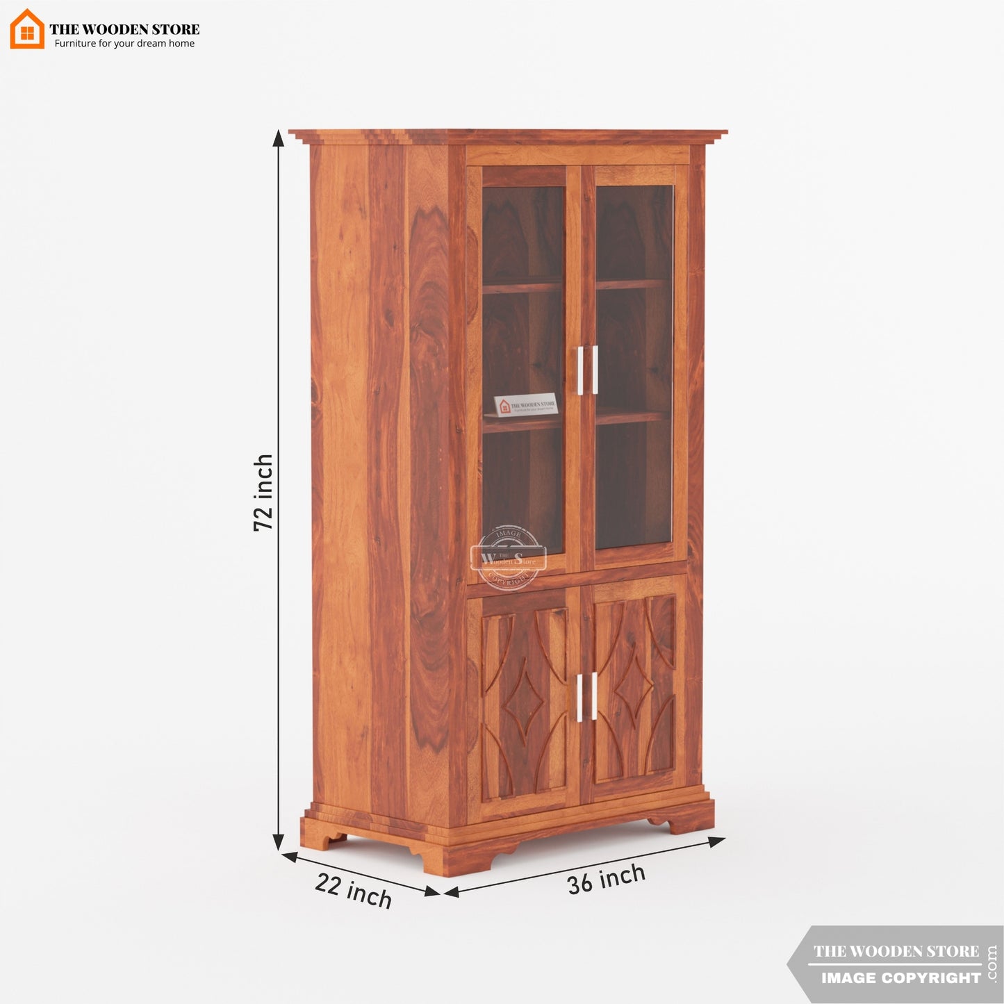 Matrix Double Door Crockery Unit (Honey Finish)
