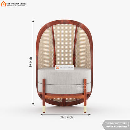 Remzo Curved Chair with Cane (Honey Finish)