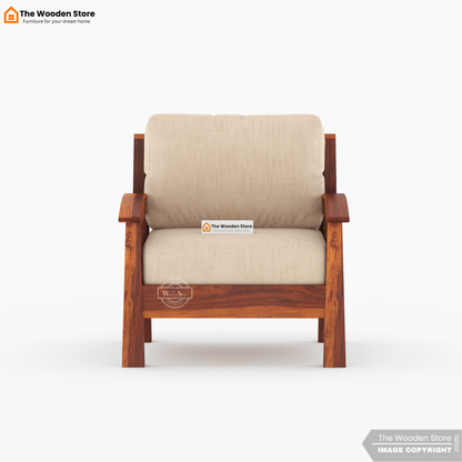Olympia 3+1+1 Wooden Sofa Set (Honey Finish)