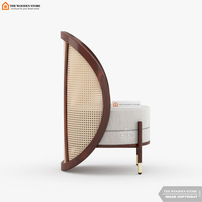 Remzo Curved Chair with Cane (Walnut Finish)