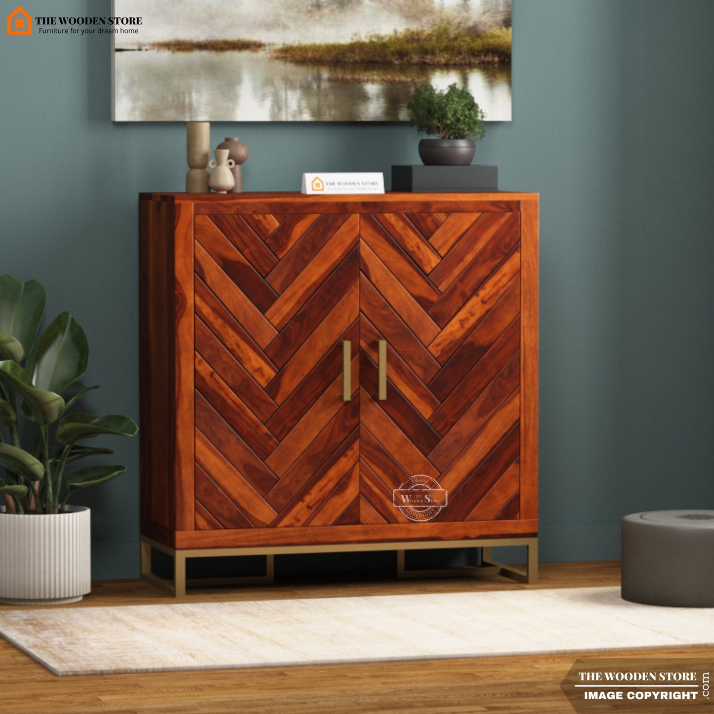 Gaze Shoe Rack (Honey Finish)
