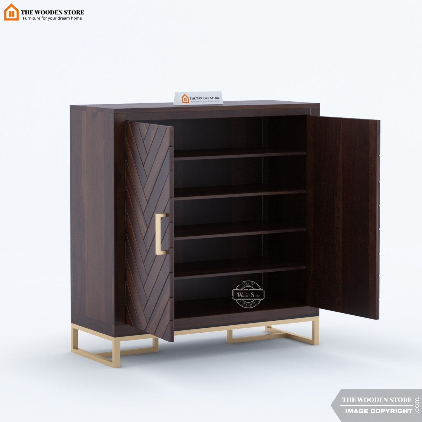 Gaze Shoe Rack (Walnut Finish)