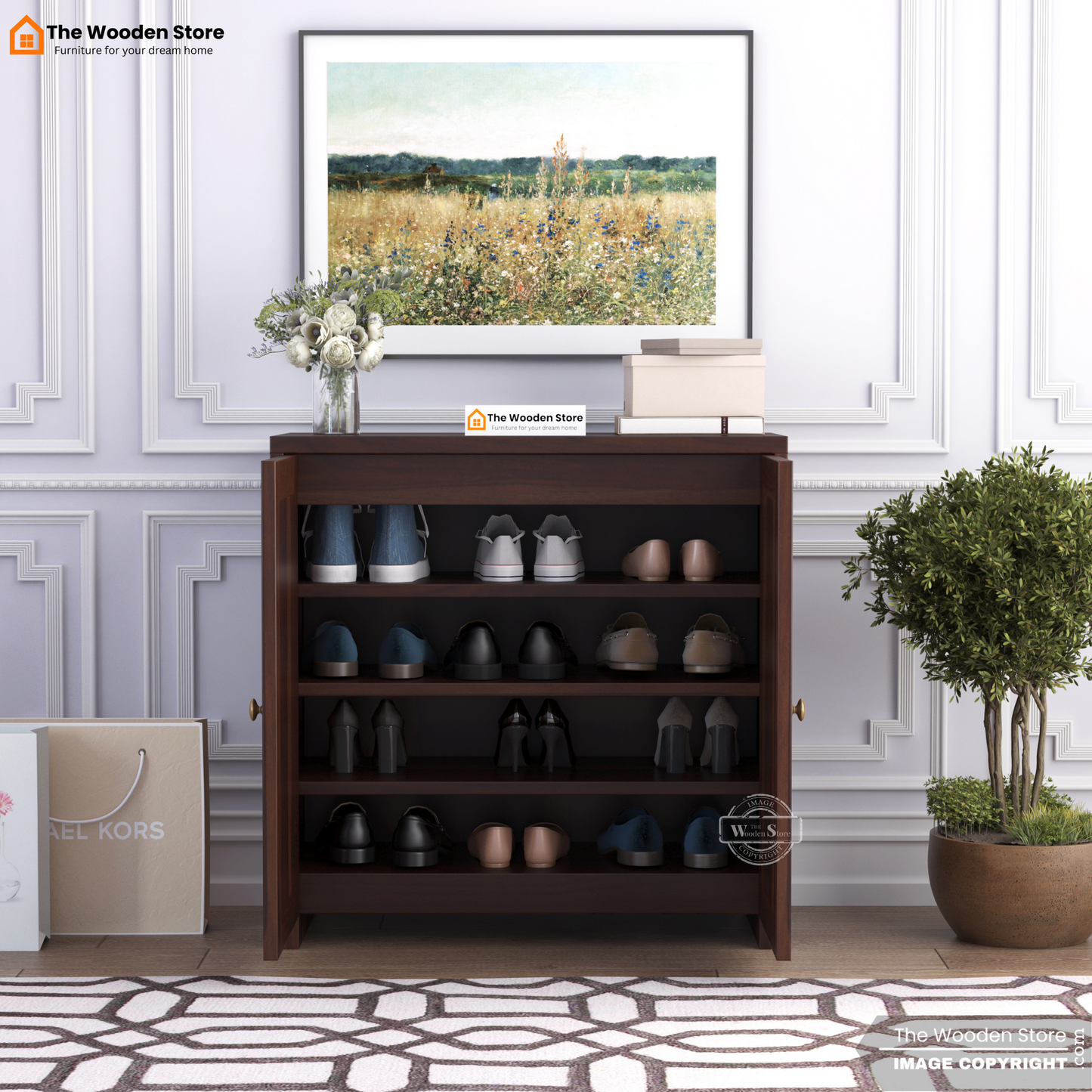 Noto Shoe Rack (Walnut Finish)