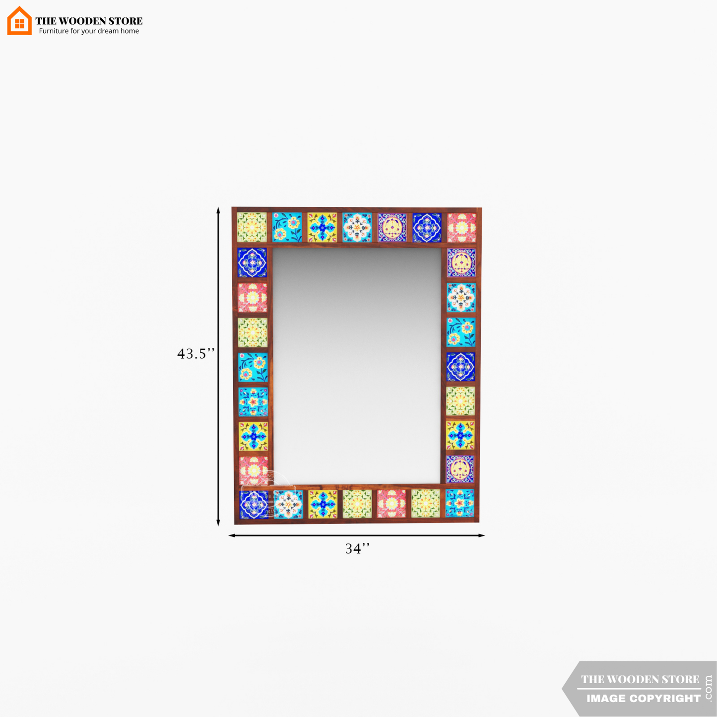 Bohemian Mirror With Frame (Honey Finish)