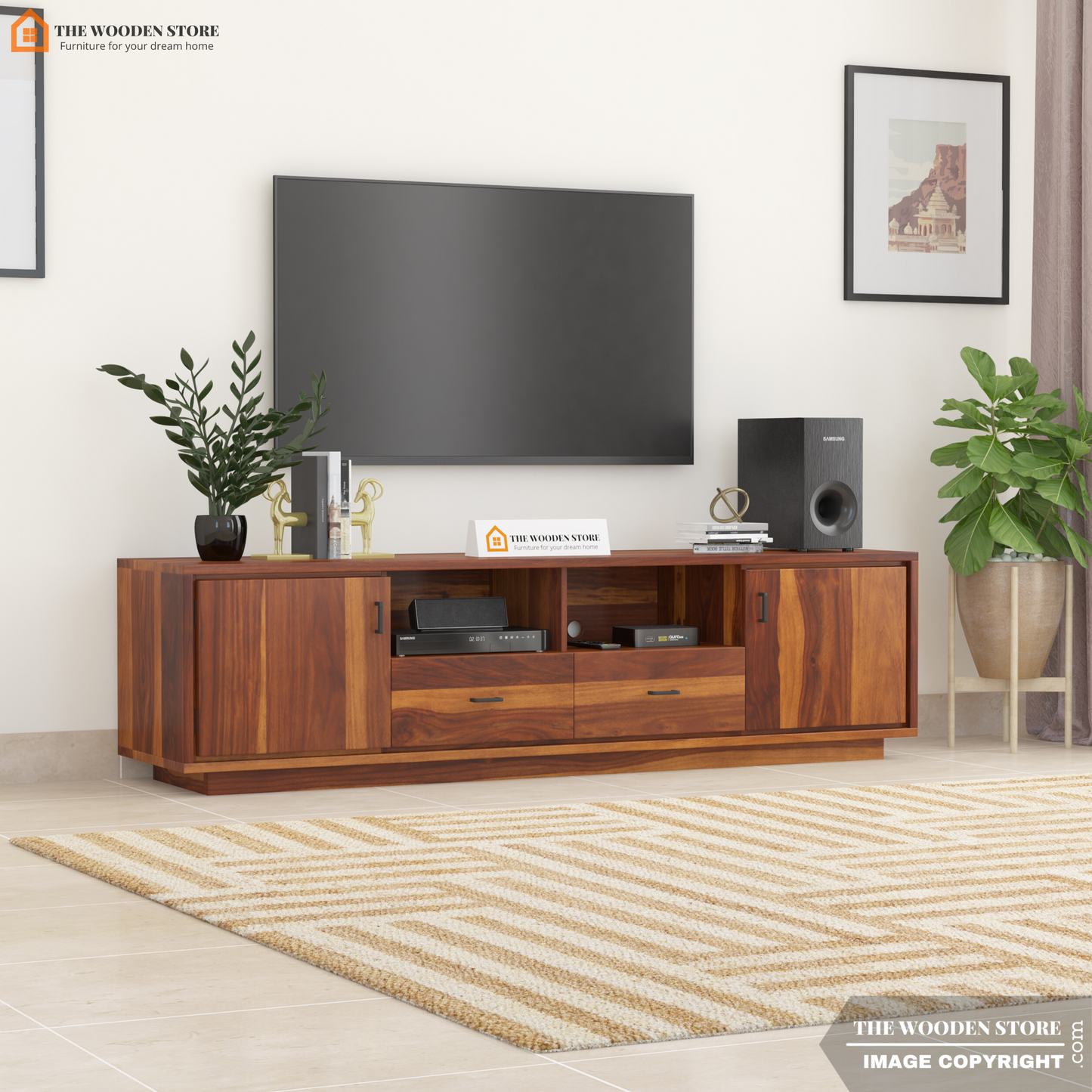 Dora Tv Unit (Honey Finish)