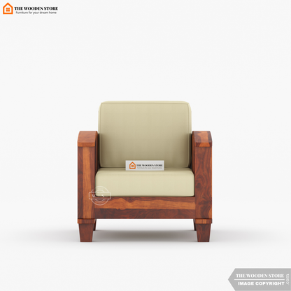 Parsons 3+1+1 Wooden Sofa Set (Honey Finish)