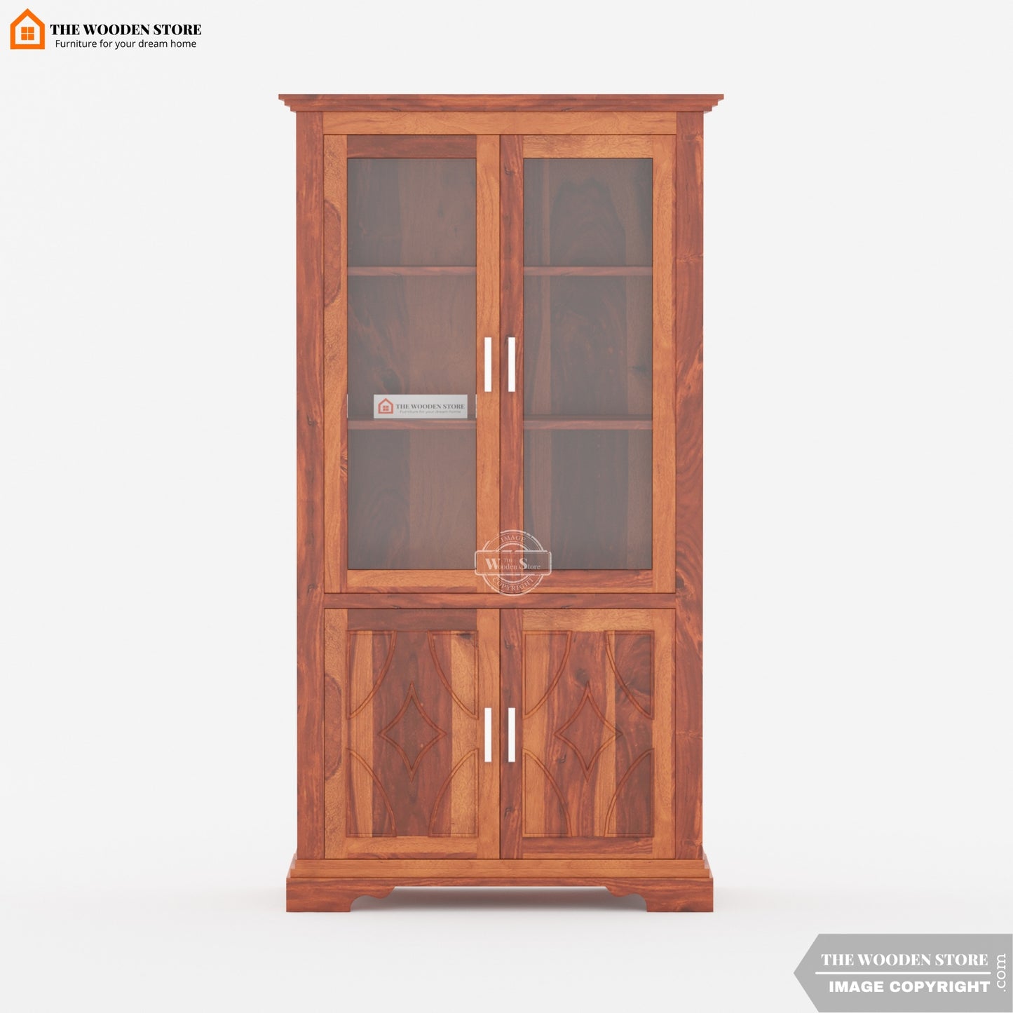 Matrix Double Door Crockery Unit (Honey Finish)