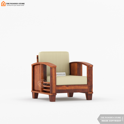 Parsons 3+1+1 Wooden Sofa Set (Honey Finish)