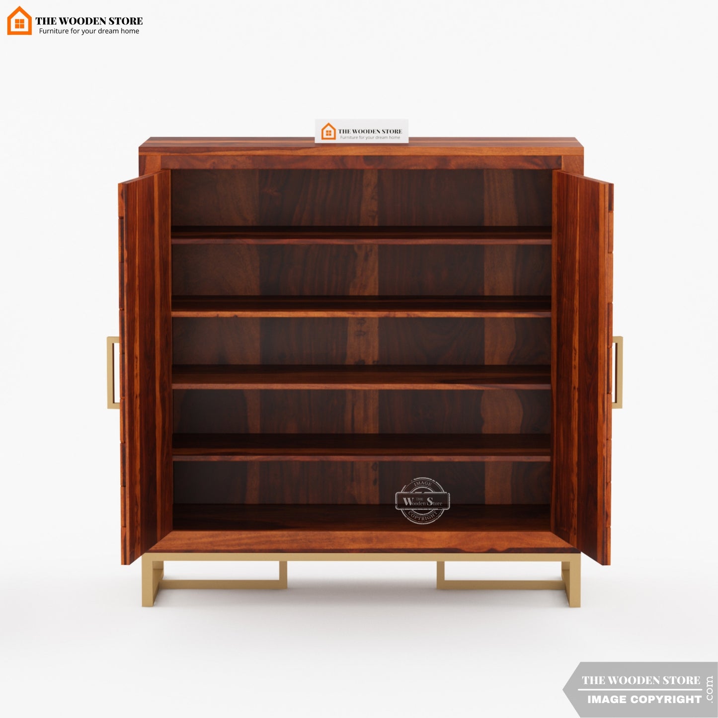 Gaze Shoe Rack (Honey Finish)