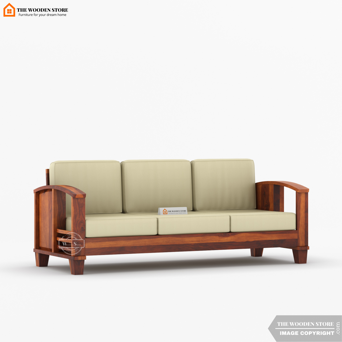 Parsons 3+1+1 Wooden Sofa Set (Honey Finish)