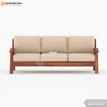 Olympia 3+1+1 Wooden Sofa Set (Honey Finish)