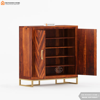 Gaze Shoe Rack (Honey Finish)