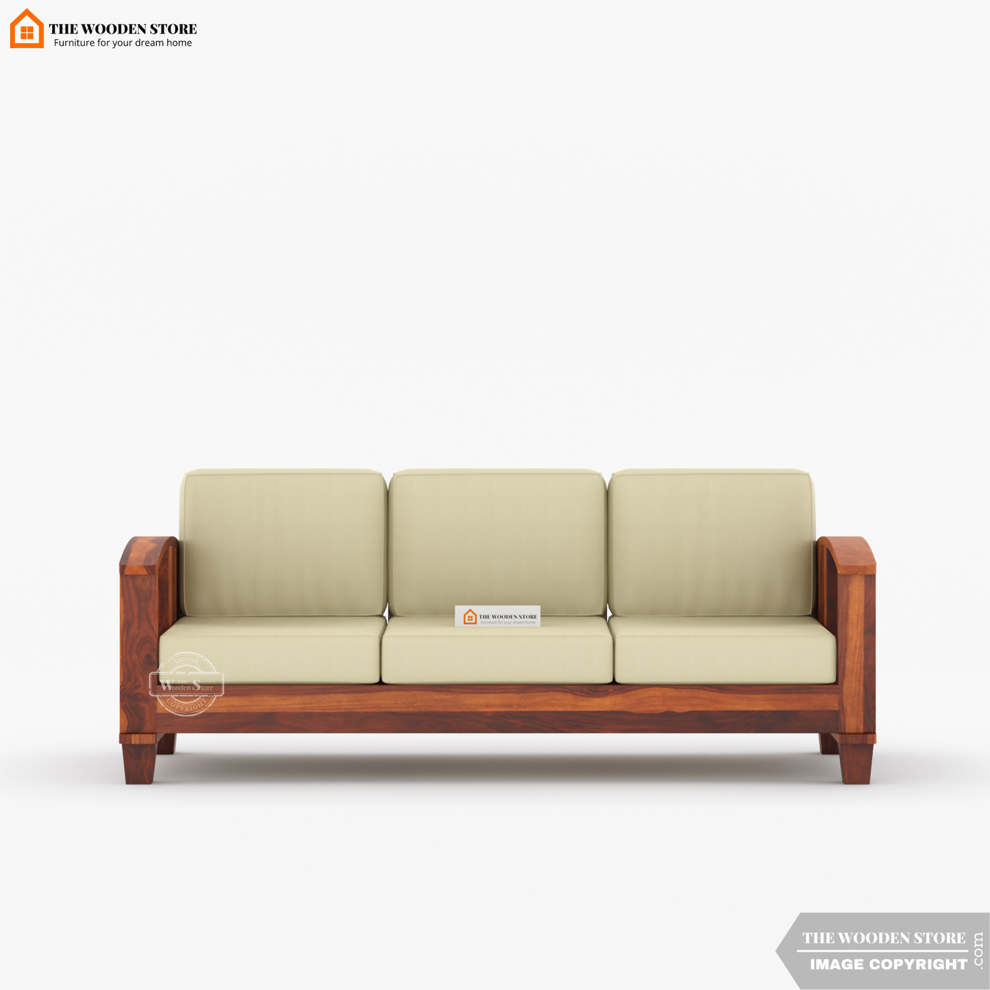 Parsons 3+1+1 Wooden Sofa Set (Honey Finish)