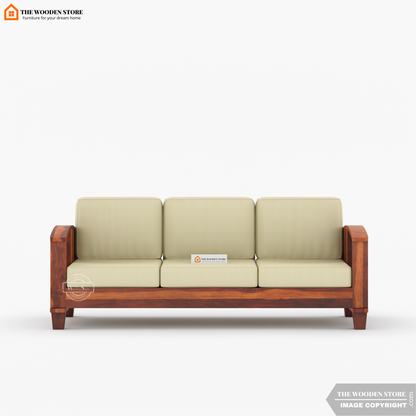 Parsons 3+1+1 Wooden Sofa Set (Honey Finish)