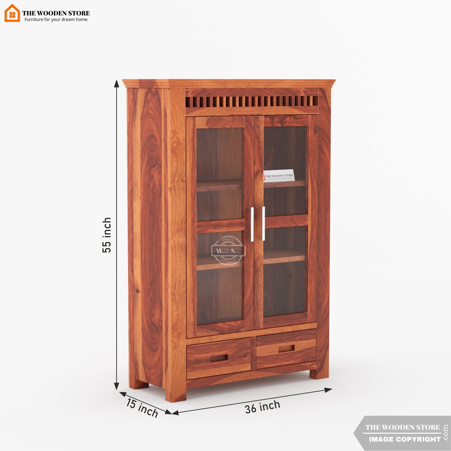 Donald Small Kitchen Cabinet (Honey Finish)