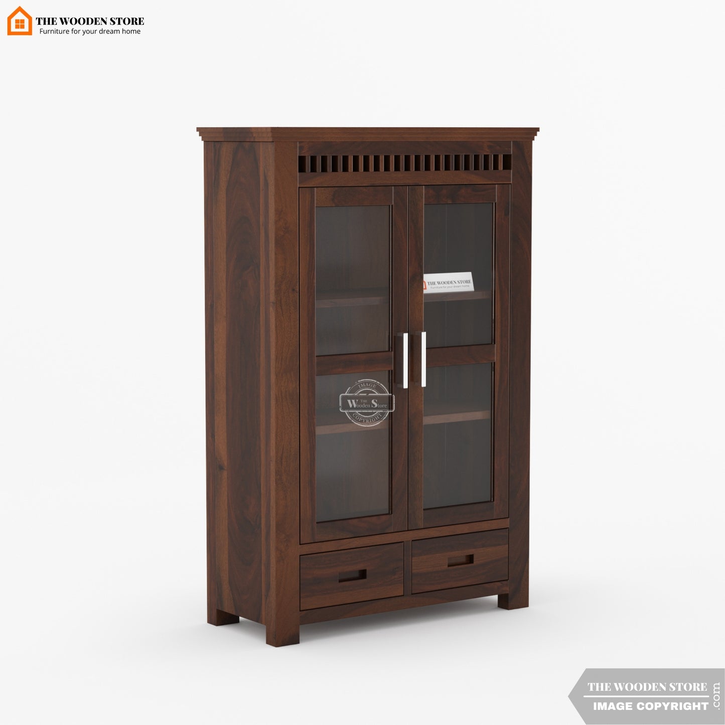 Donald Small Kitchen Cabinet (Walnut Finish)