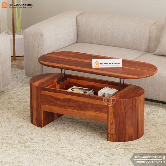 Breidy Lift Top Coffee Table (Honey Finish)