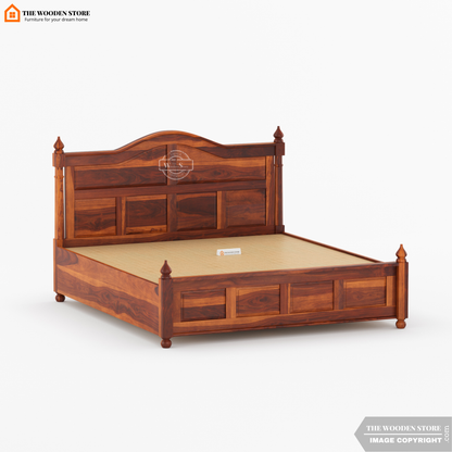 Boonville Hydraulic Bed With Storage (Queen Size, Honey Finish)