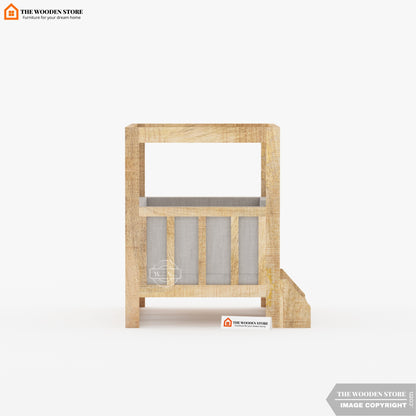 Farmhouse Wooden Dog Bed with Roof (Natural Finish)