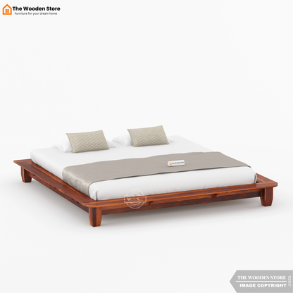 Lakota Platform Bed without Storage (King Size, Honey Finish)