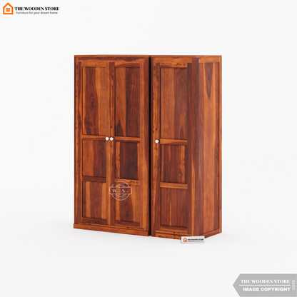 Oliver 3 Door Multi-Utility Wardrobe (Honey Finish)
