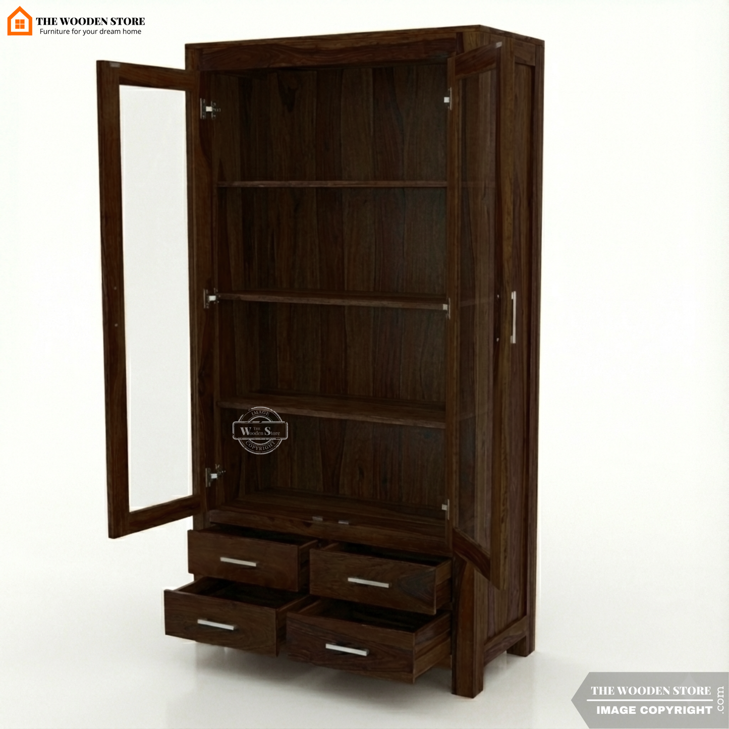 Pluto Bookshelf (Walnut Finish)