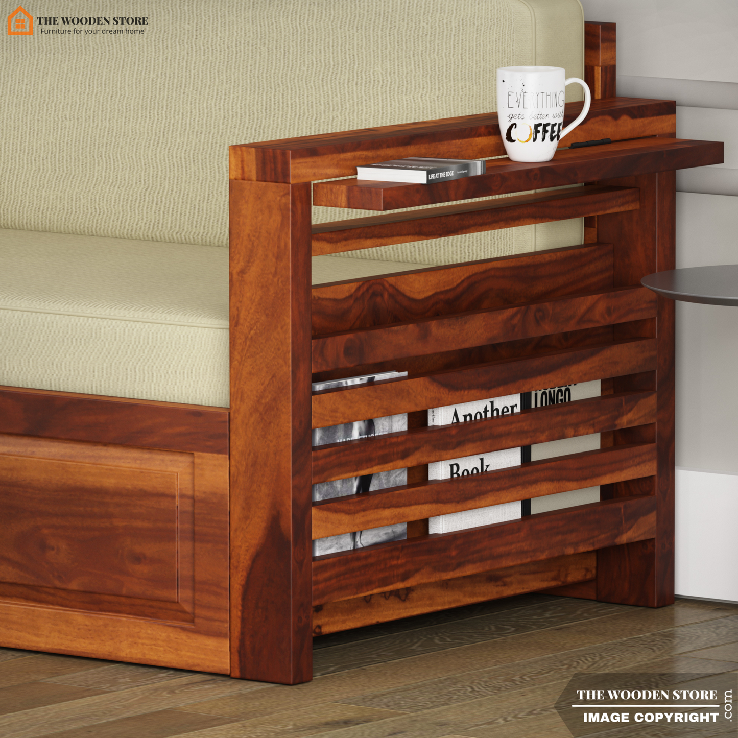 Casper Sofa Cum Bed (Queen Size, Honey Finish)
