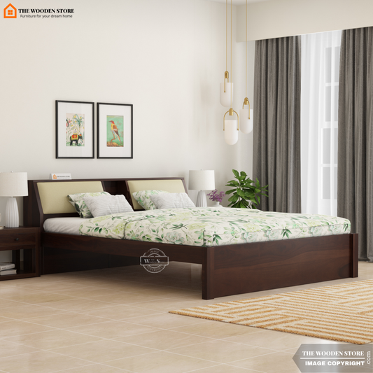 Walker Bed without Storage (King Size, Walnut Finish)