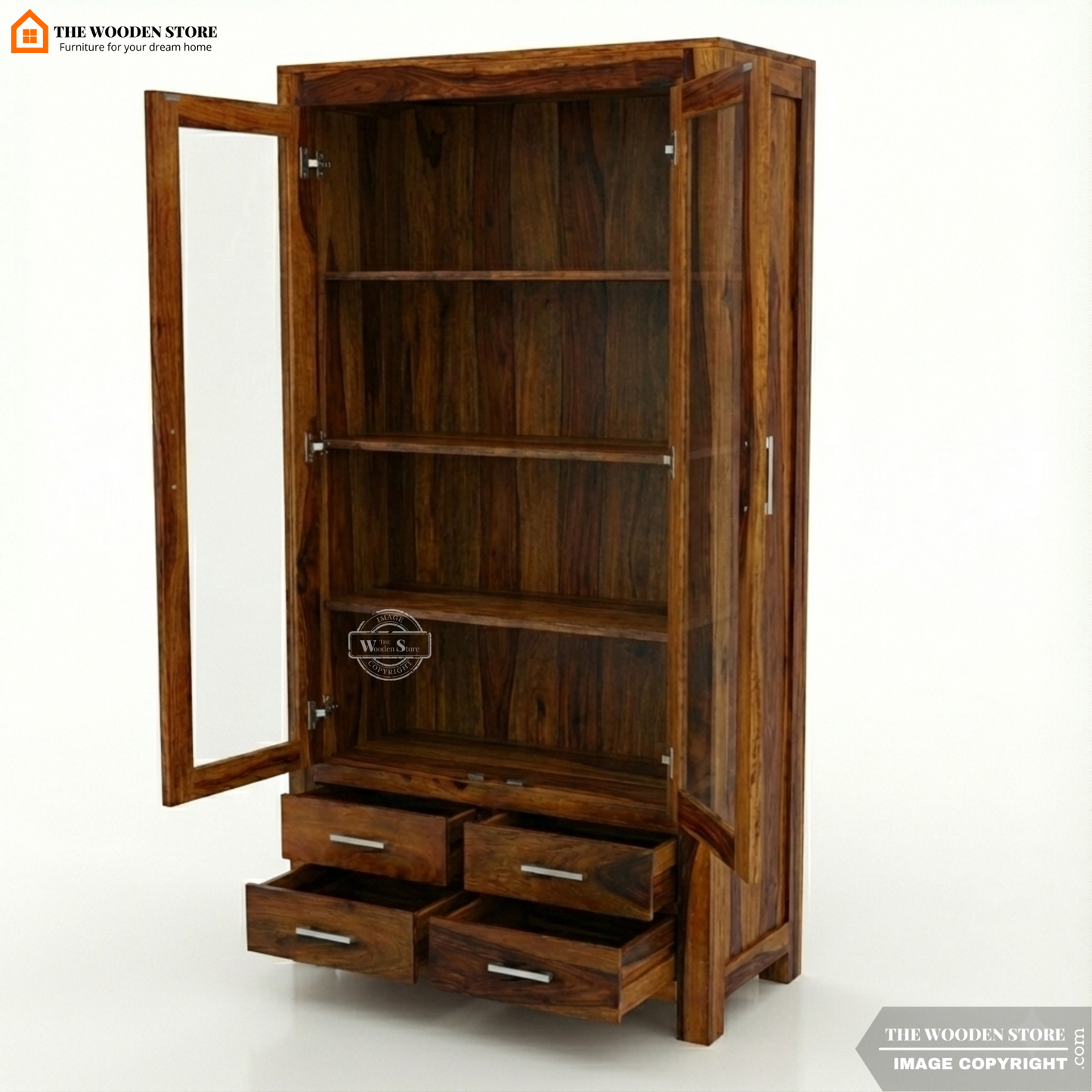 Pluto Bookshelf (Teak Finish)