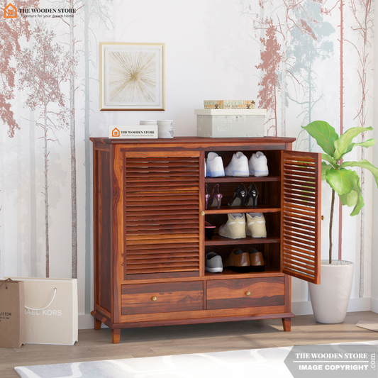 Vento Shoe Rack (Honey Finish)