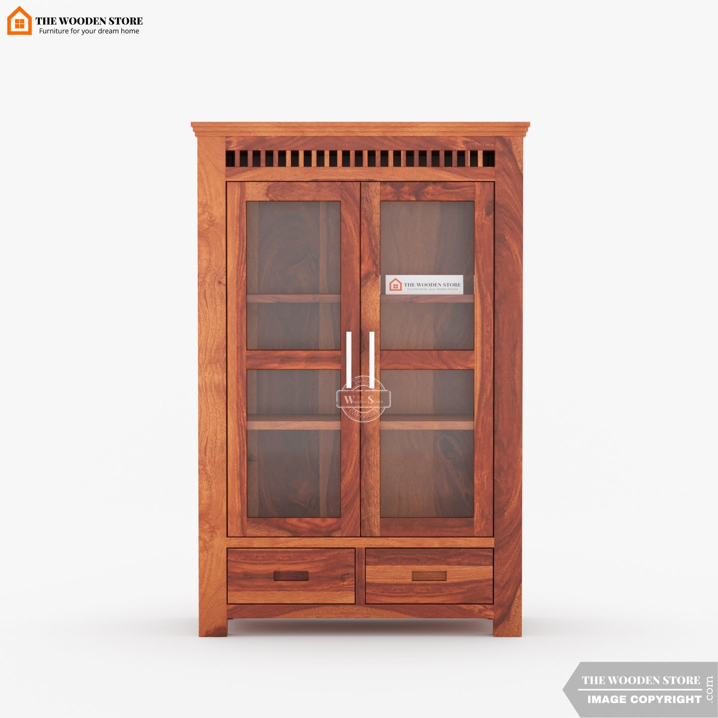 Donald Small Kitchen Cabinet (Honey Finish)