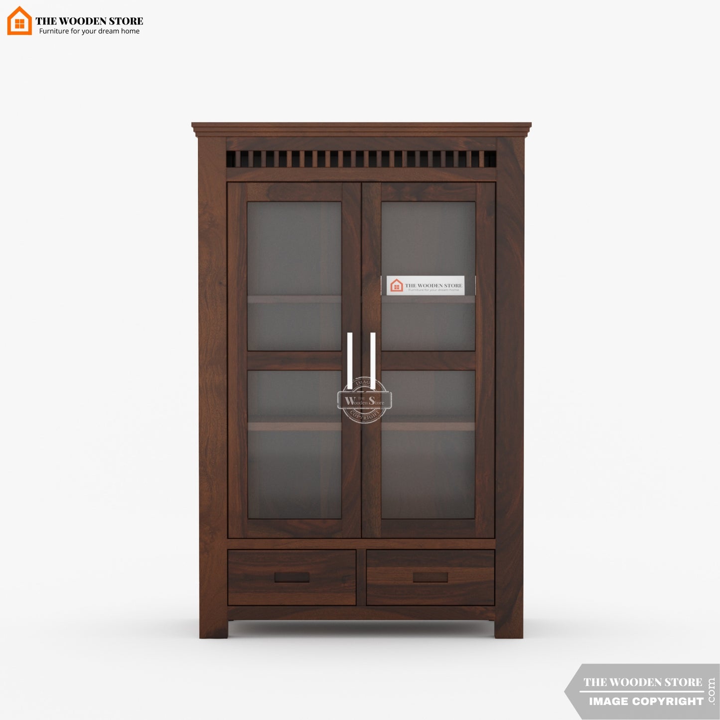 Donald Small Kitchen Cabinet (Walnut Finish)