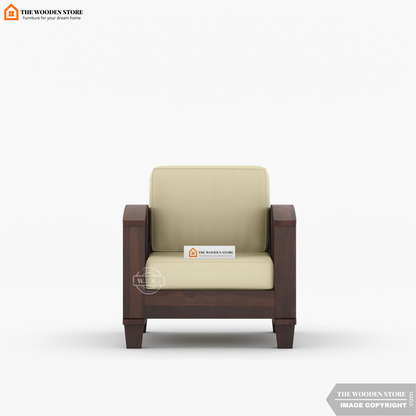 Parsons 3+1+1 Wooden Sofa Set (Walnut Finish)