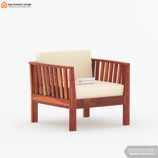 Hilltop 1 Seater Wooden Sofa (Honey Finish)