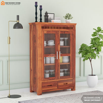 Donald Small Kitchen Cabinet (Honey Finish)