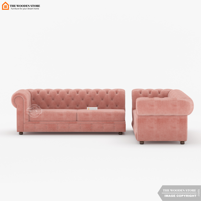 Ronin Sectional L -Shape Corner Sofa (Blush Pink)