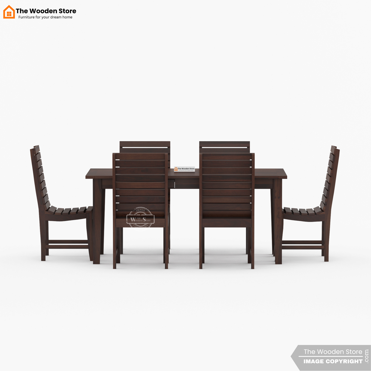 Glen 6 Seater Dining Set (Walnut Finish)