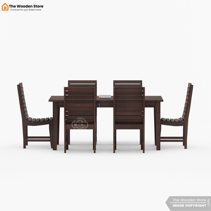 Glen 6 Seater Dining Set (Walnut Finish)