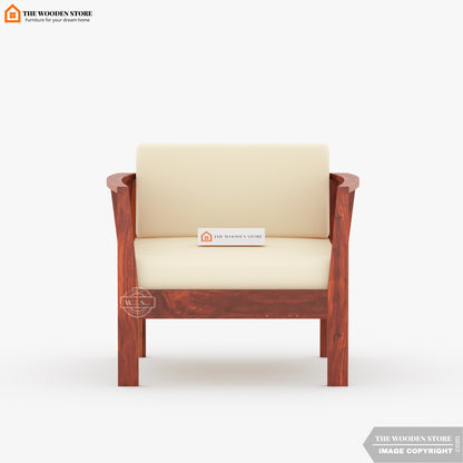 Hilltop 1 Seater Wooden Sofa (Honey Finish)