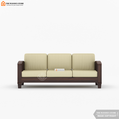 Parsons 3+1+1 Wooden Sofa Set (Walnut Finish)