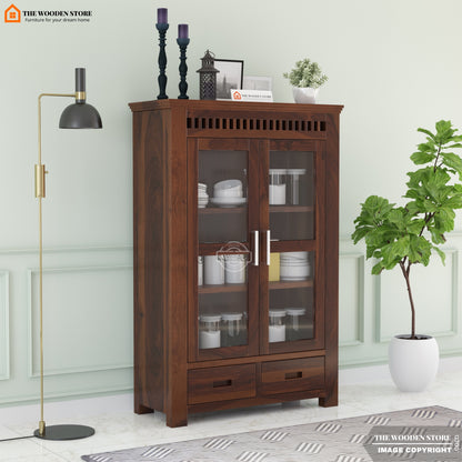Donald Small Kitchen Cabinet (Walnut Finish)