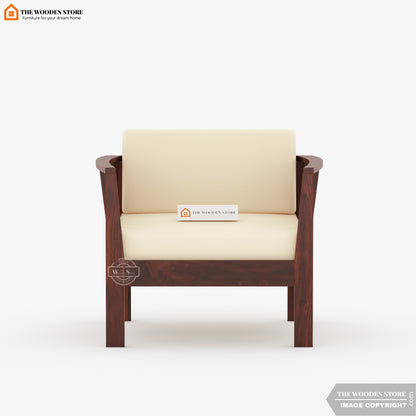 Hilltop 1 Seater Wooden Sofa (Walnut Finish)