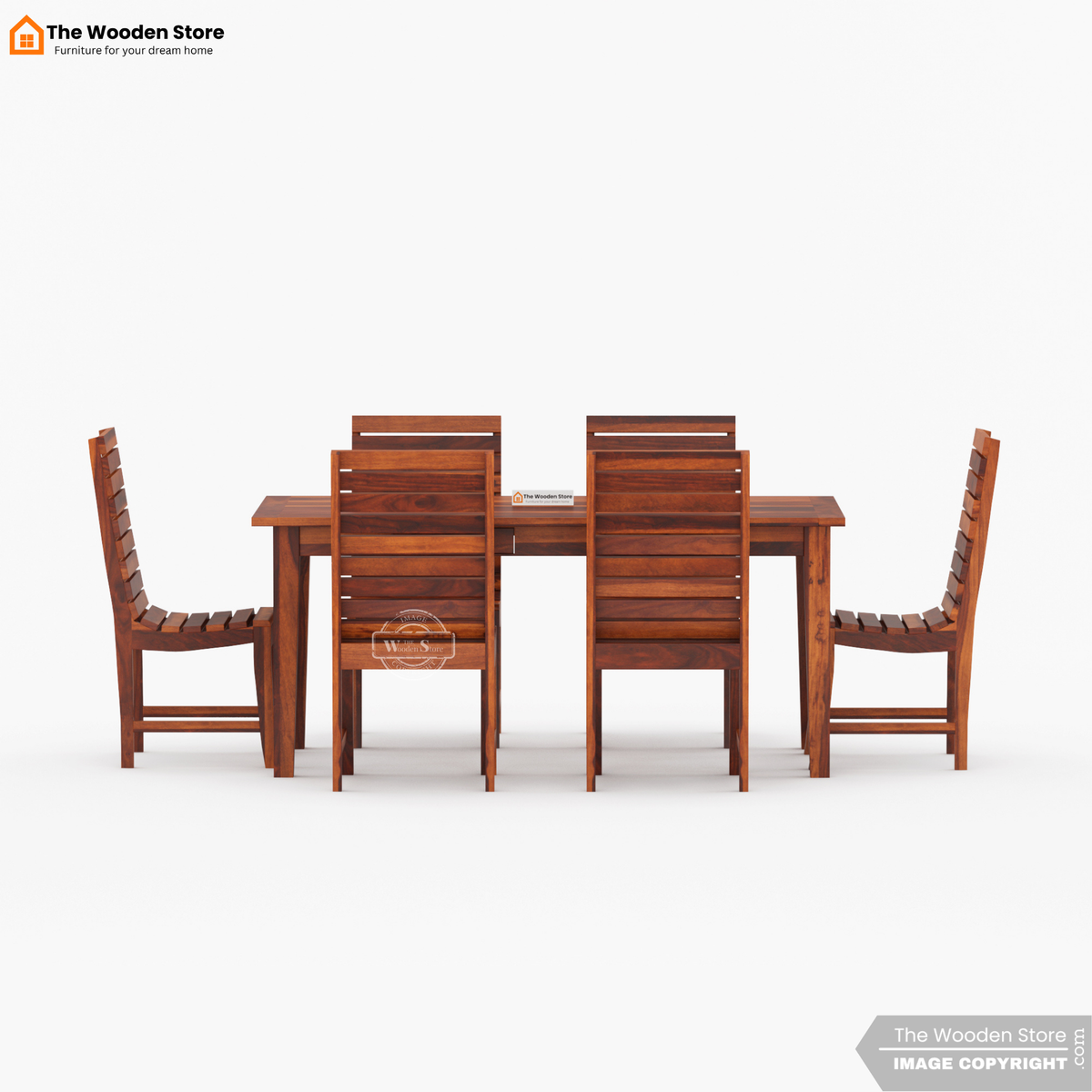 Glen 6 Seater Dining Set (Honey Finish)