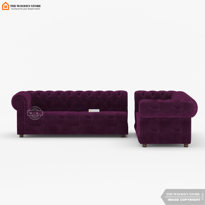 Ronin Sectional L -Shape Corner Sofa (Wine Berry)