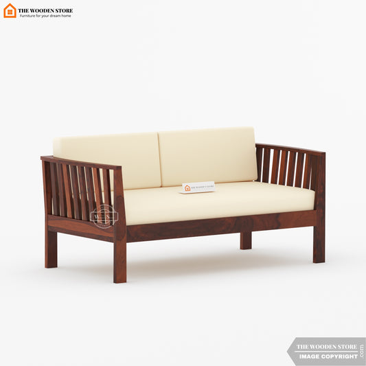 Hilltop 2 Seater Wooden Sofa (Walnut Finish)