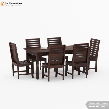 Glen 6 Seater Dining Set (Walnut Finish)