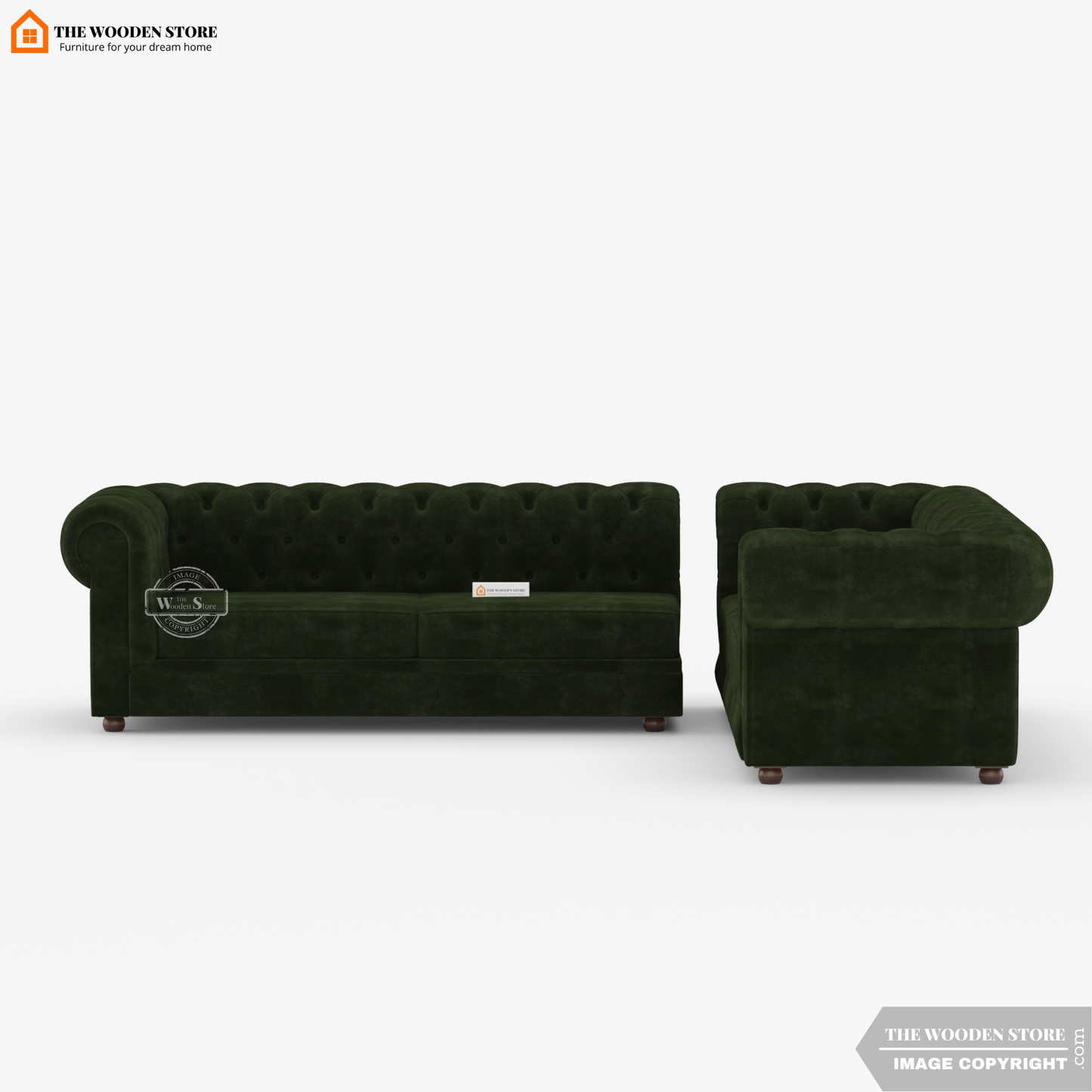 Ronin Sectional L -Shape Corner Sofa (Olive Green)
